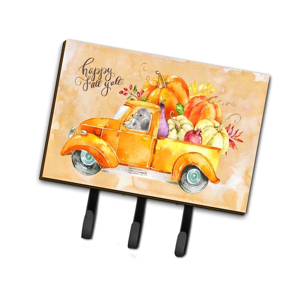 Carolines Treasures Fall Harvest Silver Poodle Leash or Key Holder CK2669TH68 - main